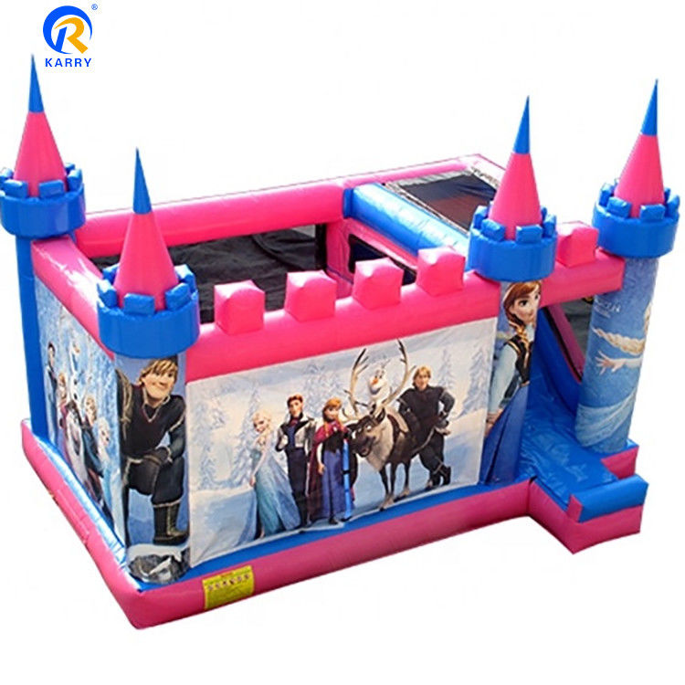 Parco giochi all'aria aperta colore personalizzato gonfiabile castello rimbalzante tema congelato bouncer slide