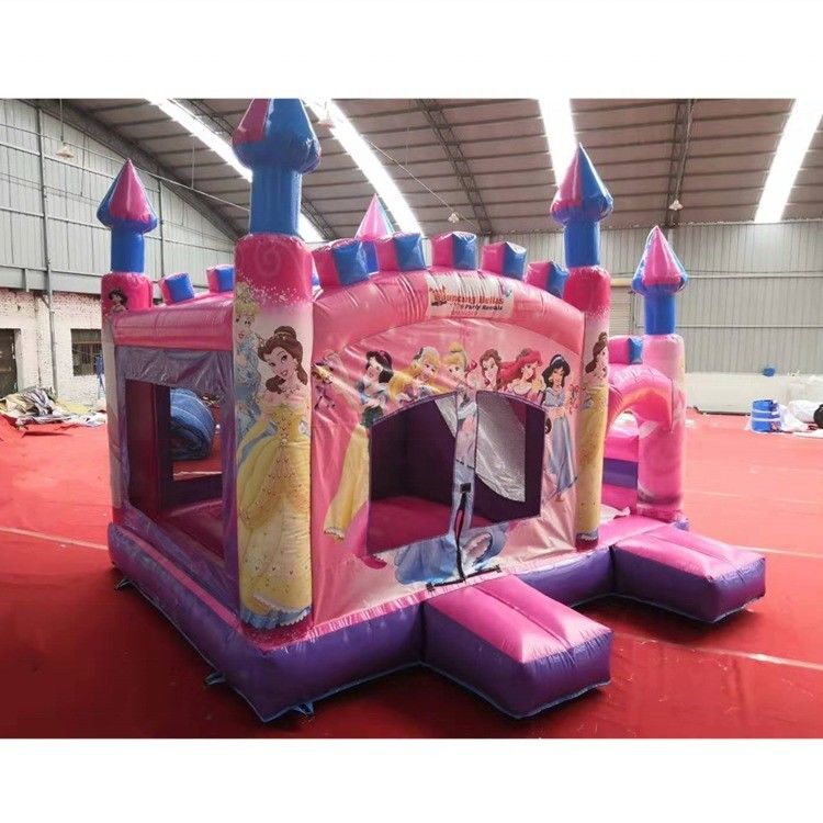 5*5*4.2m Slide a forma di castello gonfiabile per la principessa rosa