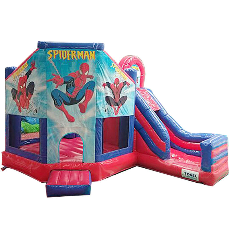 KR-BH610 Casa di rimbalzo a colori commerciali personalizzati con scivolo e Spiderman