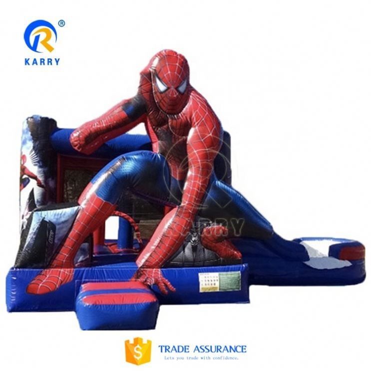 Parco giochi all'aria aperta Spider Man gonfiabile casa rimbalzo combo scivolo per bambini e adulti